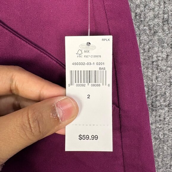 New Gap Womens Purple Slim Ankle Khaki Size 2 - Picture 4 of 12